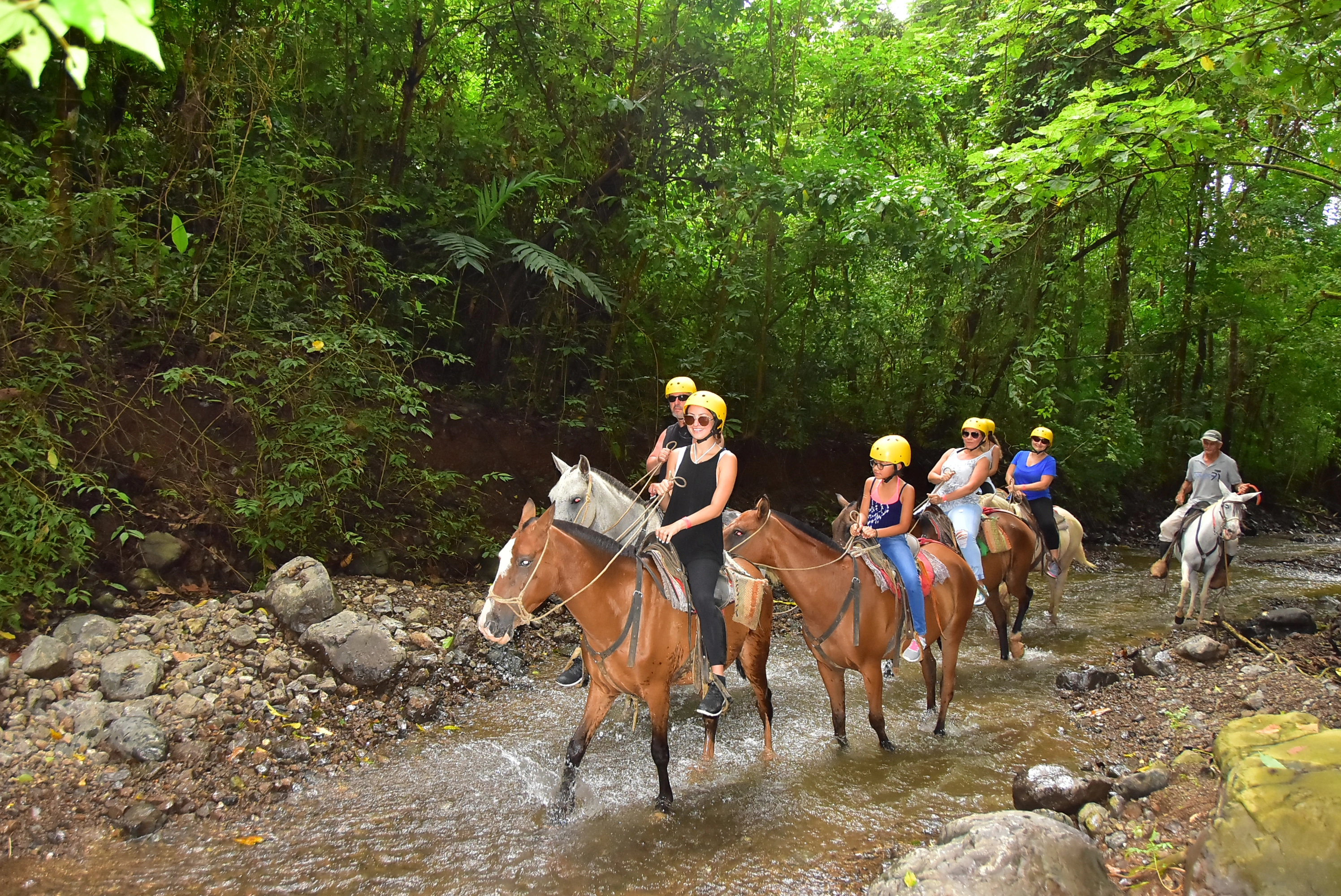 people riding